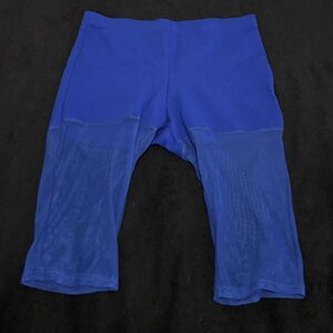 Blue Mesh Panel biker shorts